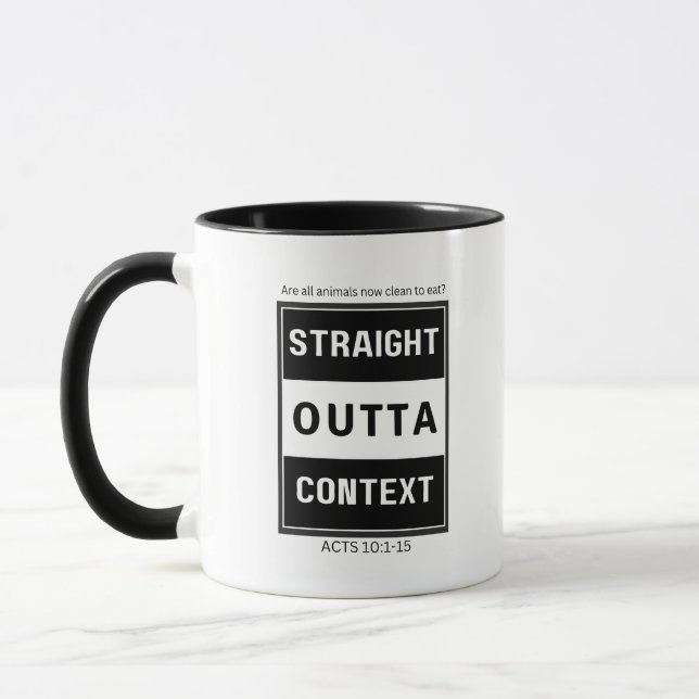 Caneca Hetero fora do contexto, Bíblia de visão de Mug Pe (Esquerda)