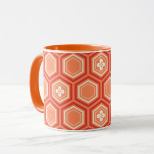 Caneca Hexagonal Kimono Impressão, Mandarin Orange