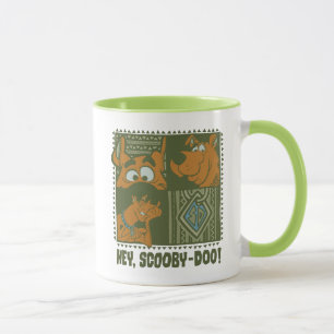 Caneca Hey gráfico quadrado tribal de Scooby-Doo