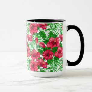 Caneca Hibiscus e palmeiras