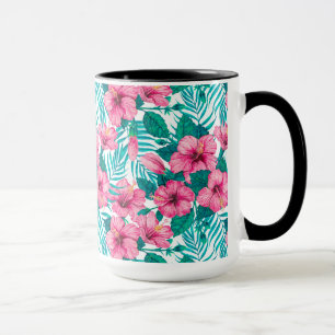 Caneca Hibiscus e palmeiras