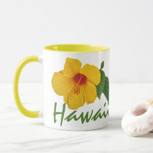 Caneca Hibiscus Hawaii Mug Amarelo