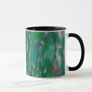 Caneca Hidden Green Red White Colorful Abstract Art