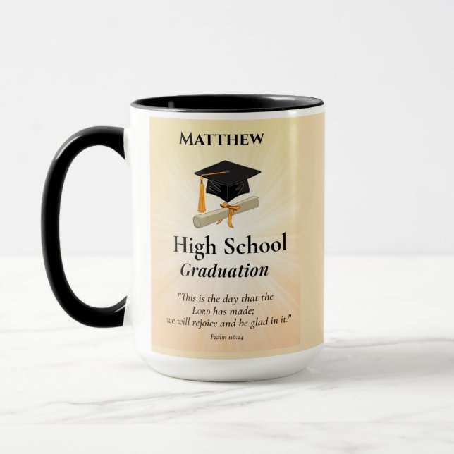 Caneca High School Graduation Personalized Sunburst (Esquerda)