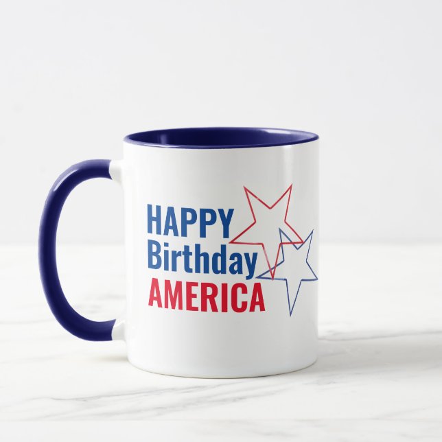 Caneca Hip Happy Birthday América 4 de julho EUA Patrióti (Esquerda)
