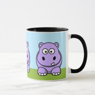 Caneca Hipopótamo bonito da lavanda