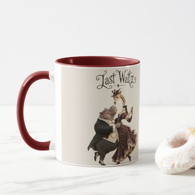 Caneca Hipopótamo e Girafa Dançam (Com Donut)