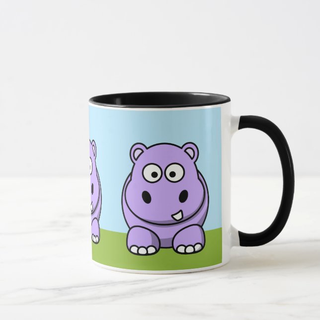 Caneca Hipopótamo Lavanda Fofo (Direita)