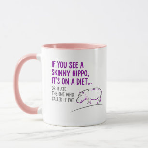 Caneca Hipopótamo Magro Citação Engraçada Humor Sarcást