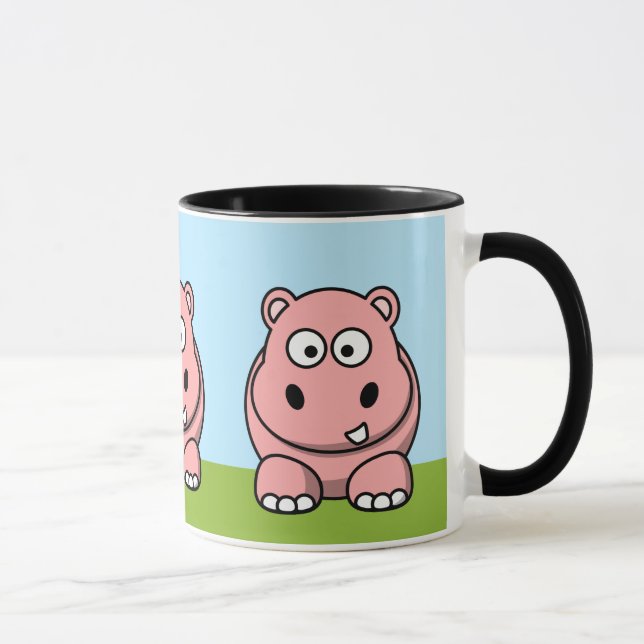 Caneca Hipopótamo Rosa Fofo (Direita)