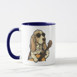 Caneca Hippy Beagle Playing Guitar