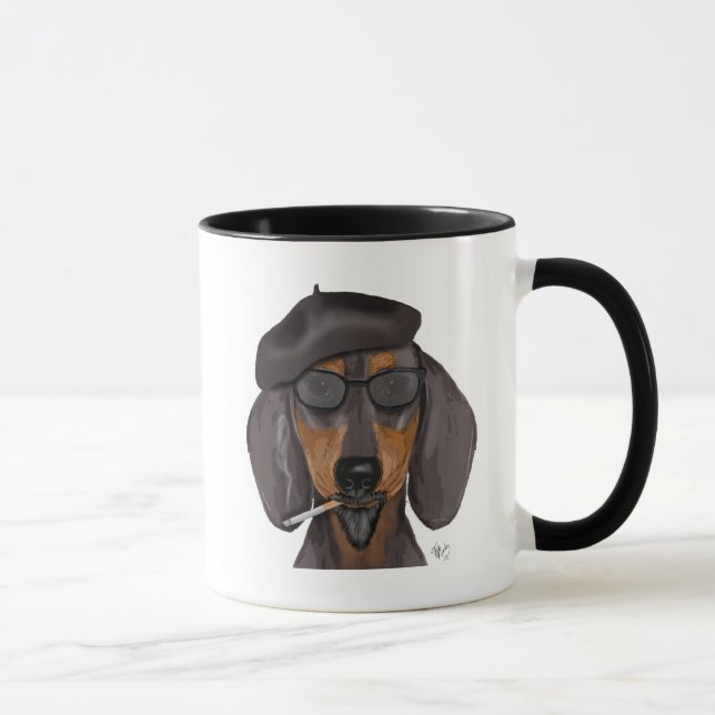 Caneca Hipster Dachshund Black e Tan (Direita)