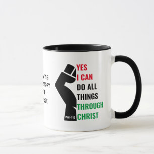 Caneca História Negra Mês Cristão YES I CAN
