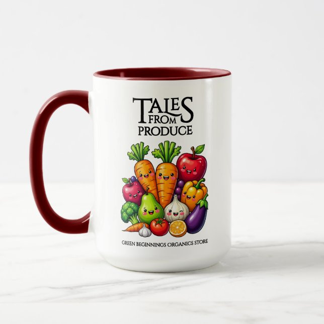 Caneca Histórias Divertidas de Frutas e Legumes da Mercea (Esquerda)