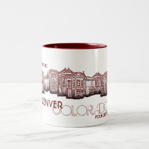 Caneca histórica da cidade vermelha de Denver Colo