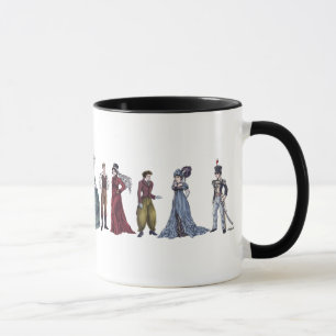 Caneca histórica de Jane Austen da forma da