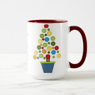 Caneca HO HO HO! Árvore de Natal Colorida