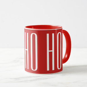 Caneca HO HO HO - branco em vermelho