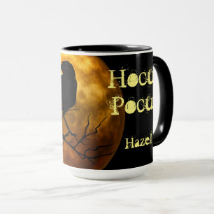 Caneca Hocus Personalizados Pocus Raven Moon Halloween