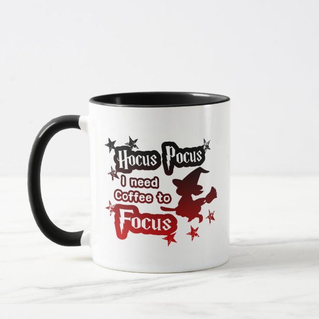 Caneca Hocus Pocus Magic Foco Vermelho e Preto Moderno (Esquerda)