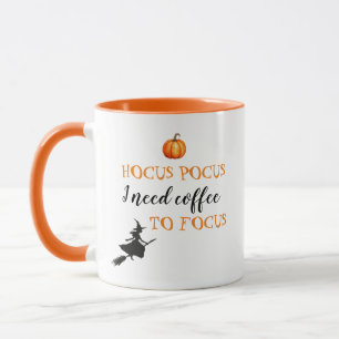 Caneca Hocus Pocus Modern Orange and Black Halloween
