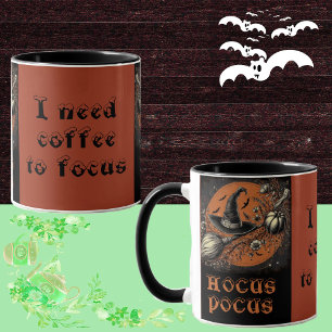 Caneca Hocus Pocus precisa de café para focar o chapéu de