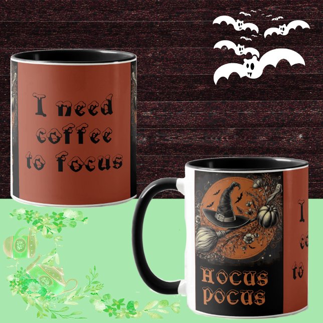 Caneca Hocus Pocus precisa de café para focar o chapéu de (Hocus Pocus Need Coffee to Focus Wicked Witch Hat Mug)