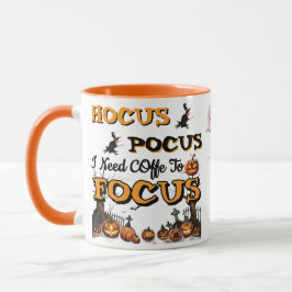 Caneca Hocus Pocus Preciso de Café para Focar Funny Hallo