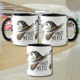 Caneca Hoje à noite nós voamos no Halloween