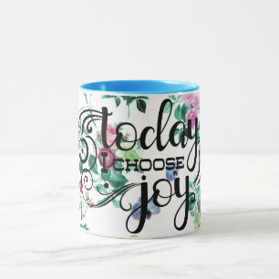 Caneca Hoje eu escolho a alegria   Floral