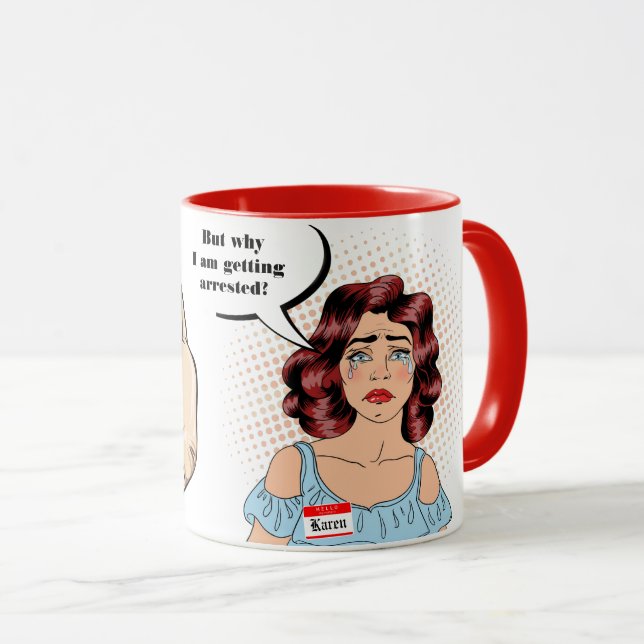 Caneca Hoje Não, Chorando Karen Mug (Frente Esquerda)