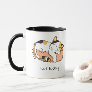Caneca Hoje não está dormindo o gato do Callico