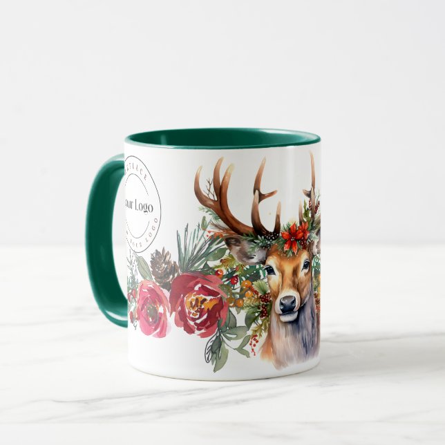 Caneca Holiday Boho Mug com logotipo de empresa (Frente Esquerda)
