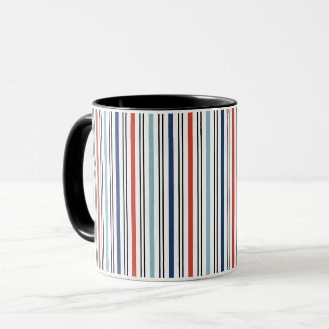 Caneca Holiday Modern Strips Coffee Mug (Frente Esquerda)