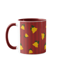 Holiday Red Gold Stripe Bells Christmas