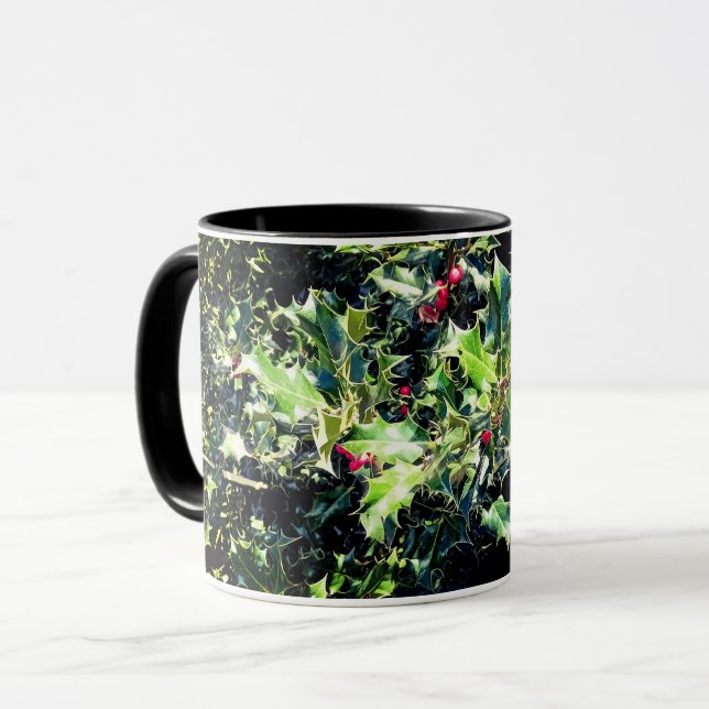 Caneca Holly, com bagas vermelhas (Frente Esquerda)