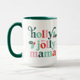 Caneca Holly Jolly Mama Retro Holiday Mug