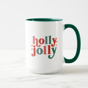 Caneca Holly Jolly - Tipografia de Feriados Retroativos