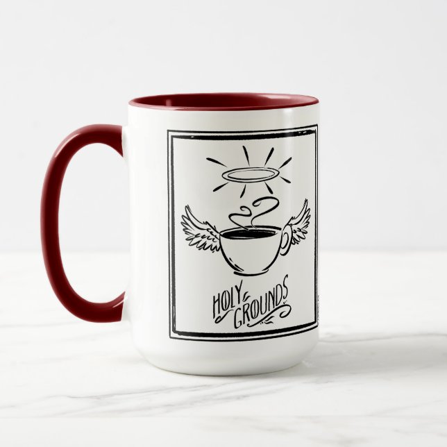 Caneca HOLY GROUNDS COFFEE by Jeff Willis Art (Esquerda)