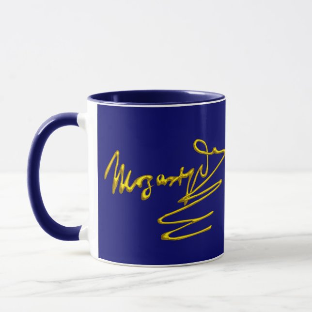 Caneca HOMAGE TO MOZART Dourado Signature Of Composer Blu (Esquerda)