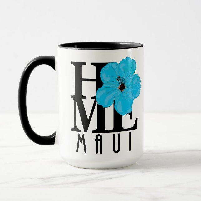 Caneca HOME Maui Blue Hibiscus 15oz (Esquerda)