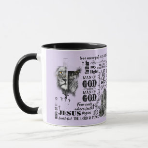 Caneca Homem de Deus Púrpura Cristã Religiosa