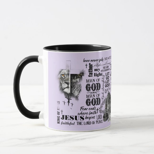 Caneca Homem de Deus Púrpura Cristã Religiosa (Esquerda)