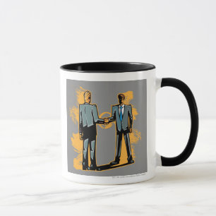 Caneca Homem de negócios dois que agita as mãos
