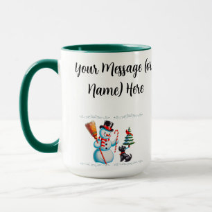 Caneca Homem De Neve, Cachorro Cortado, Cardeal Vermelho 