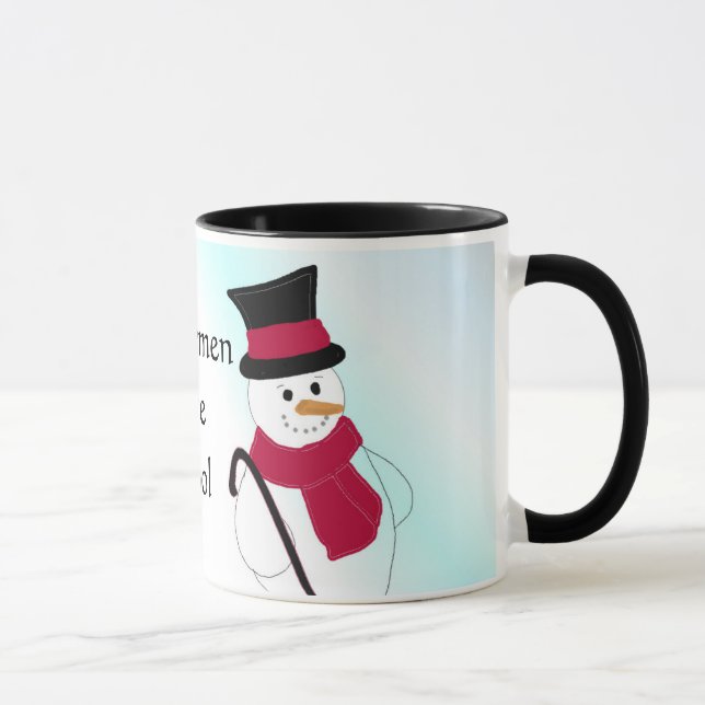 Caneca Homem de neve com chapéu e caneta (Direita)