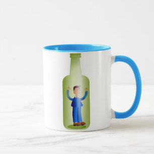 Caneca Homem em uma garrafa