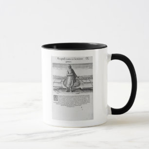Caneca Homem indiano idoso em seu vestuário do inverno