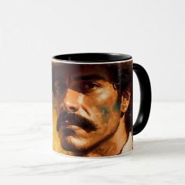 Caneca Homem mexicano que bigode grave e brilhante