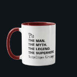 Caneca Homem Mito Lenda Funny Pa Coffee Mug<br><div class="desc">Homem Mito Lenda Funny Pa Café Mug Ambos os lados da caneca têm a frase "Pa O Homem O Mito A Lenda O Super Herói. ÀS VEZES,  "ENGRAÇADO" PERSONALIZE O NOME A PESSOA DIFERENTE,  SE NECESSÁRIO SIMPLESMENTE SEGUINDO A PROMPT ZAZZLE MODELO DISPONÍVEL EM DIFERENTES ESTILOS E CORES</div>